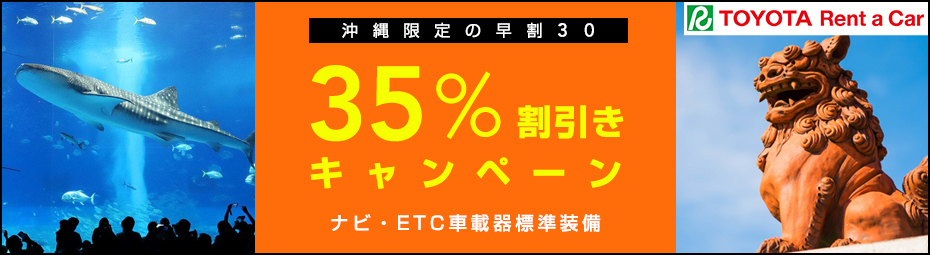 【沖縄】早割30!35%割引キャンペーン(ナビ・ETC車載器標準装備)